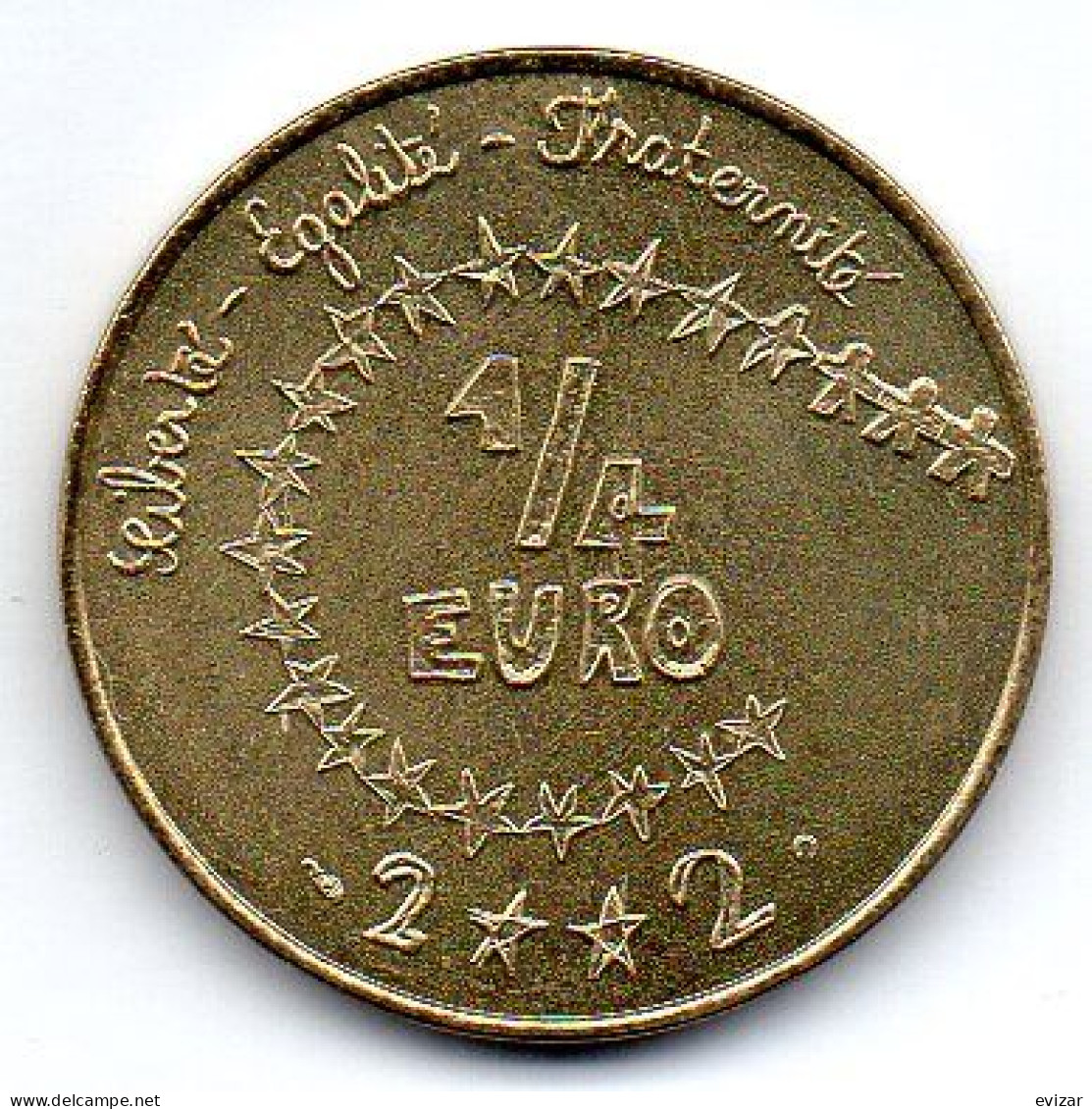 FRANCE, 1/4 Euro, Copper-Aluminum-Nickel, Year 2002, KM # 1293 - Other & Unclassified