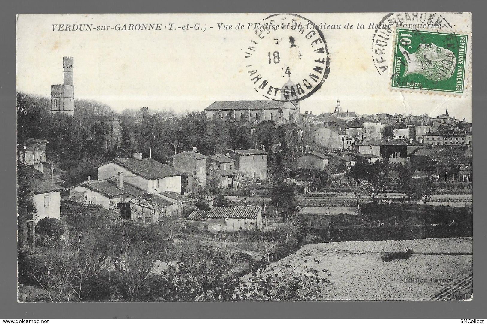 Verdun Sur Garonne, Vue De L'église Et Du Chateau De La Reine Marguerite. (A20p45) - Verdun Sur Garonne