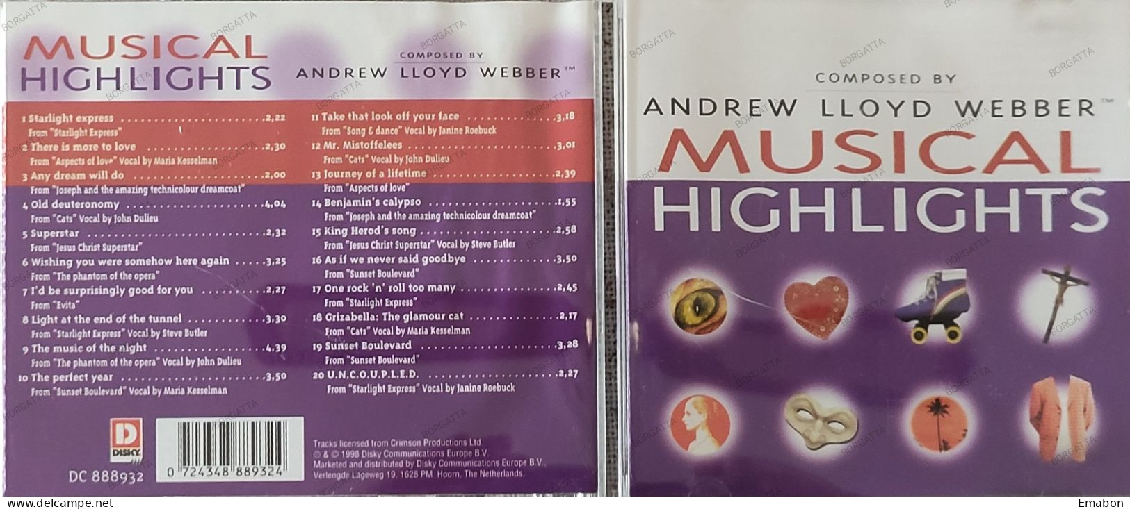 BORGATTA - FILM MUSIC - Cd ANDREW LLOYD -  MUSICAL HIGHLIGHTS -  DISKY 1998 - USATO In Buono Stato - Musique De Films