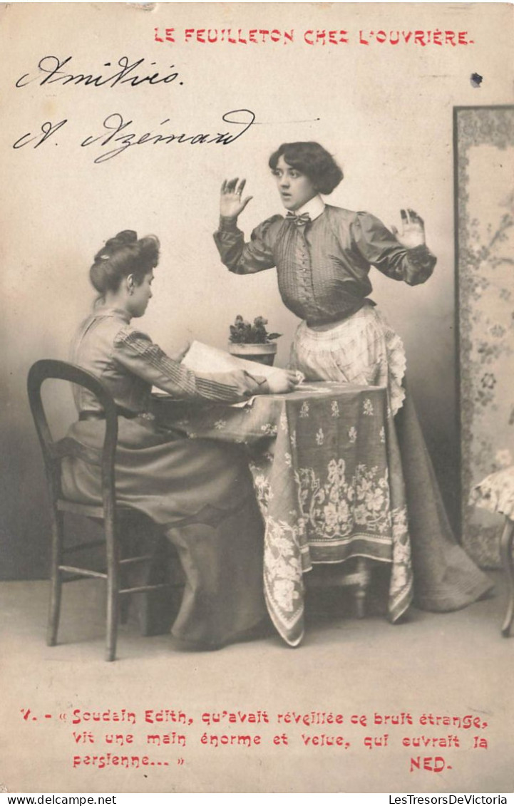 SPECTACLE - Le Feuilleton Chez L'ouvrière - Carte Postale Ancienne - Theatre