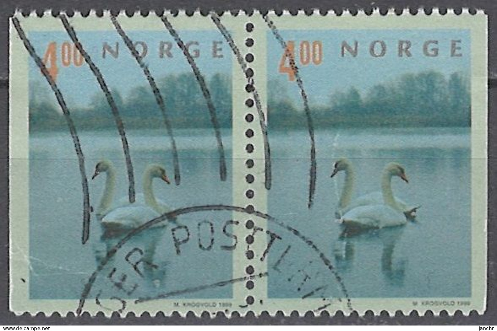 Norwegen Norway 1999. Mi.Nr. 1307 Dl/Dr Pair, Used O - Gebraucht