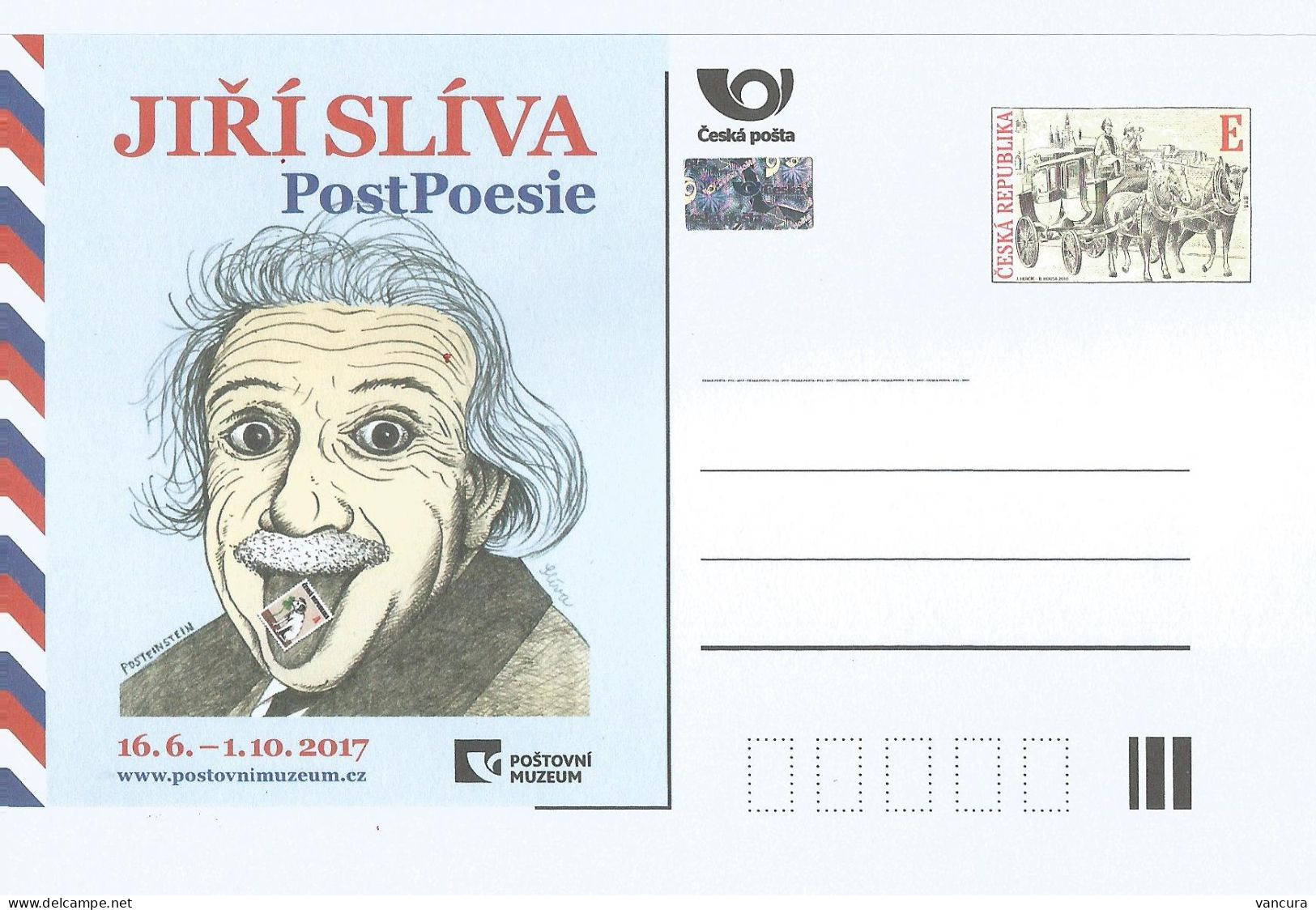 CDV PM 118 Czech Republic Jiri Sliva Exhibition In The Post Museum 2017 Einstein Stamp Collector - Albert Einstein