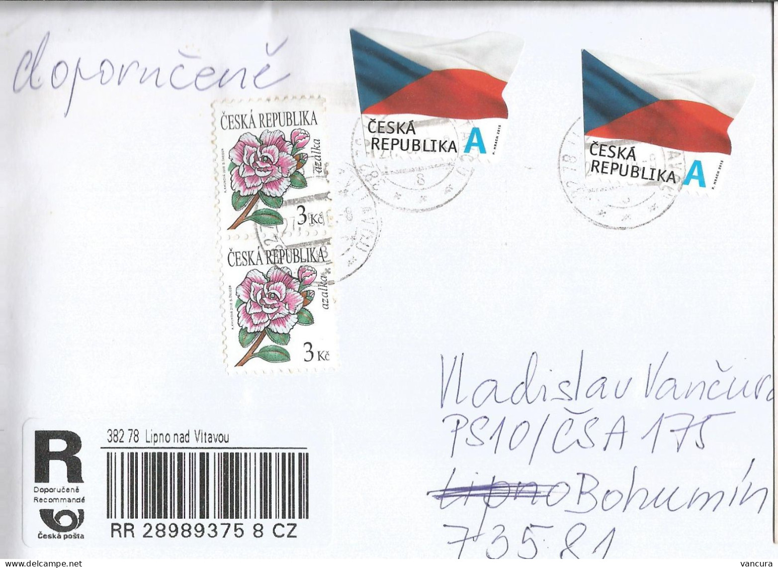 R Envelope Czech Republic Used In 2016 - Covers