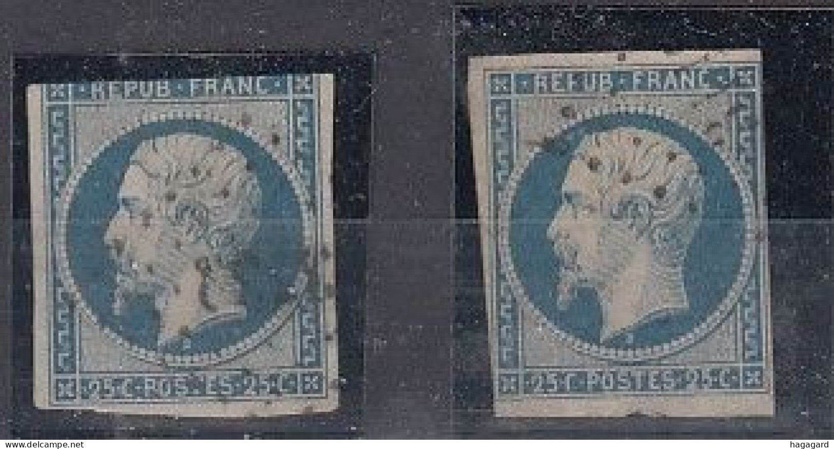 B2088. France 1852. Yvert 10a 2 Items. Second Choice. Used - 1852 Louis-Napoleon