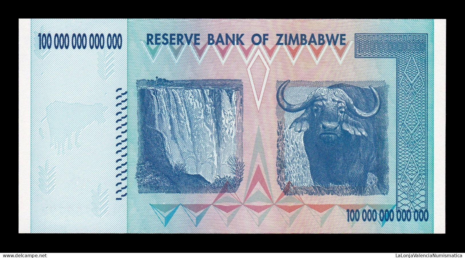 Zimbabwe 100000000000000 100 Trillion Dollars 2008 Pick 91 Serie AA Sc Unc - Simbabwe