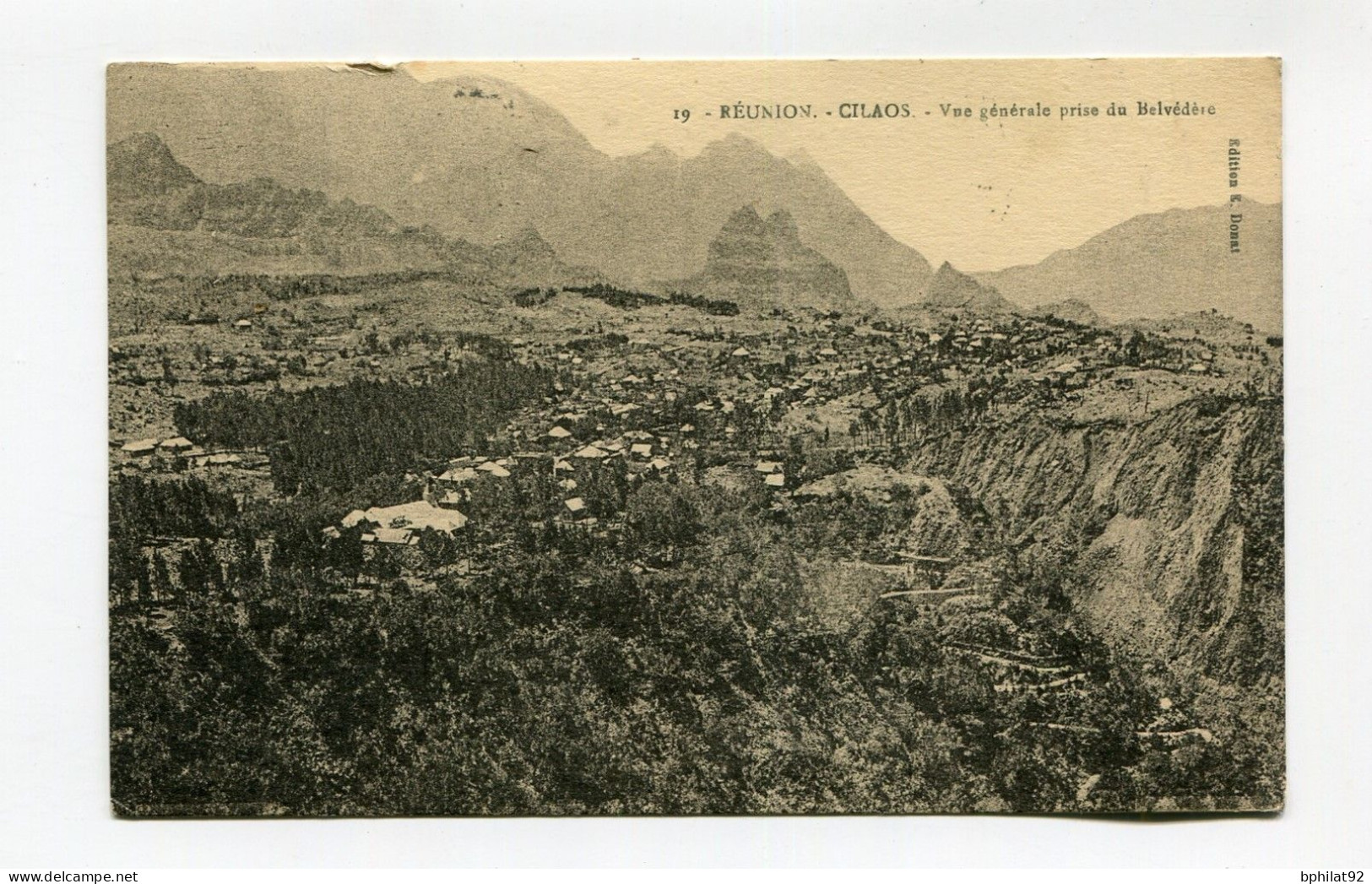 !!! CPA DE LA REUNION : CILAOS BEL AFFRANCH PAIRE DU 25C - Storia Postale