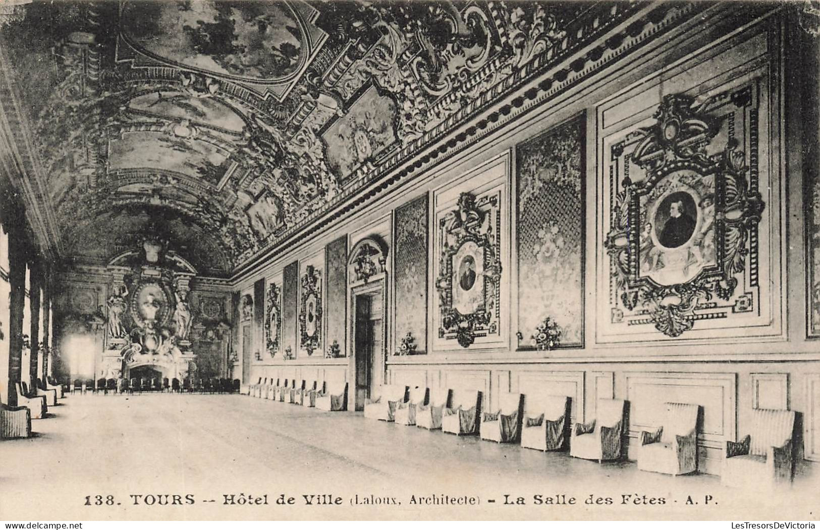 FRANCE - Tours - Hôtel De Ville - La Salle Des Fêtes - AP - Carte Postale Ancienne - Tours