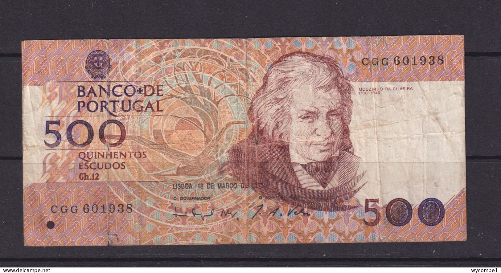 PORTUGAL -  1993 500 Escudos Circulated Banknote - Portugal