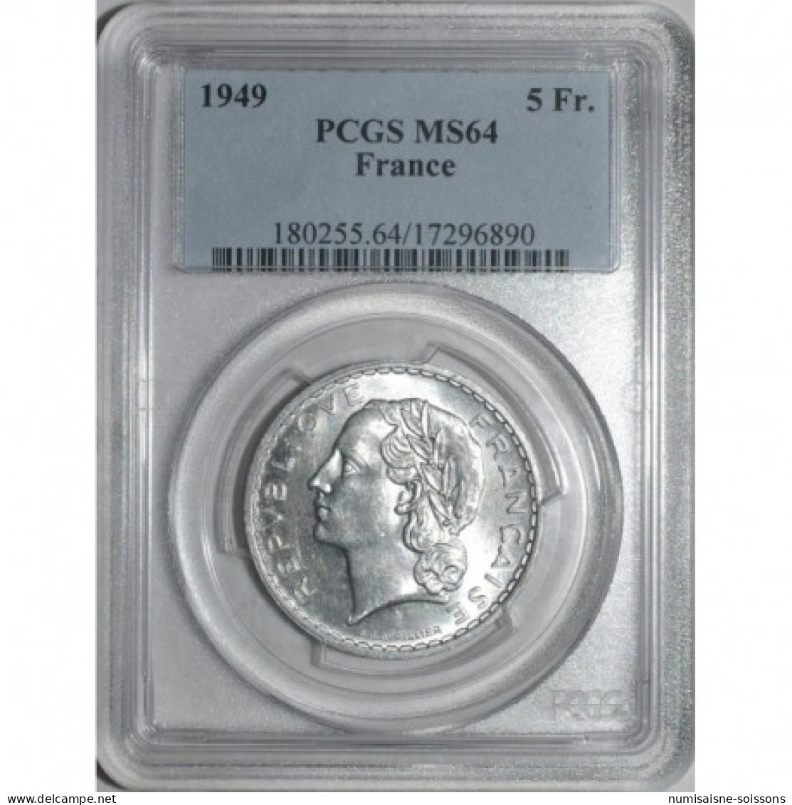 GADOURY 766a - 5 FRANCS 1949 - TYPE LAVRILLIER ALU - PCGS MS 64 - KM 888 - SPL - 5 Francs