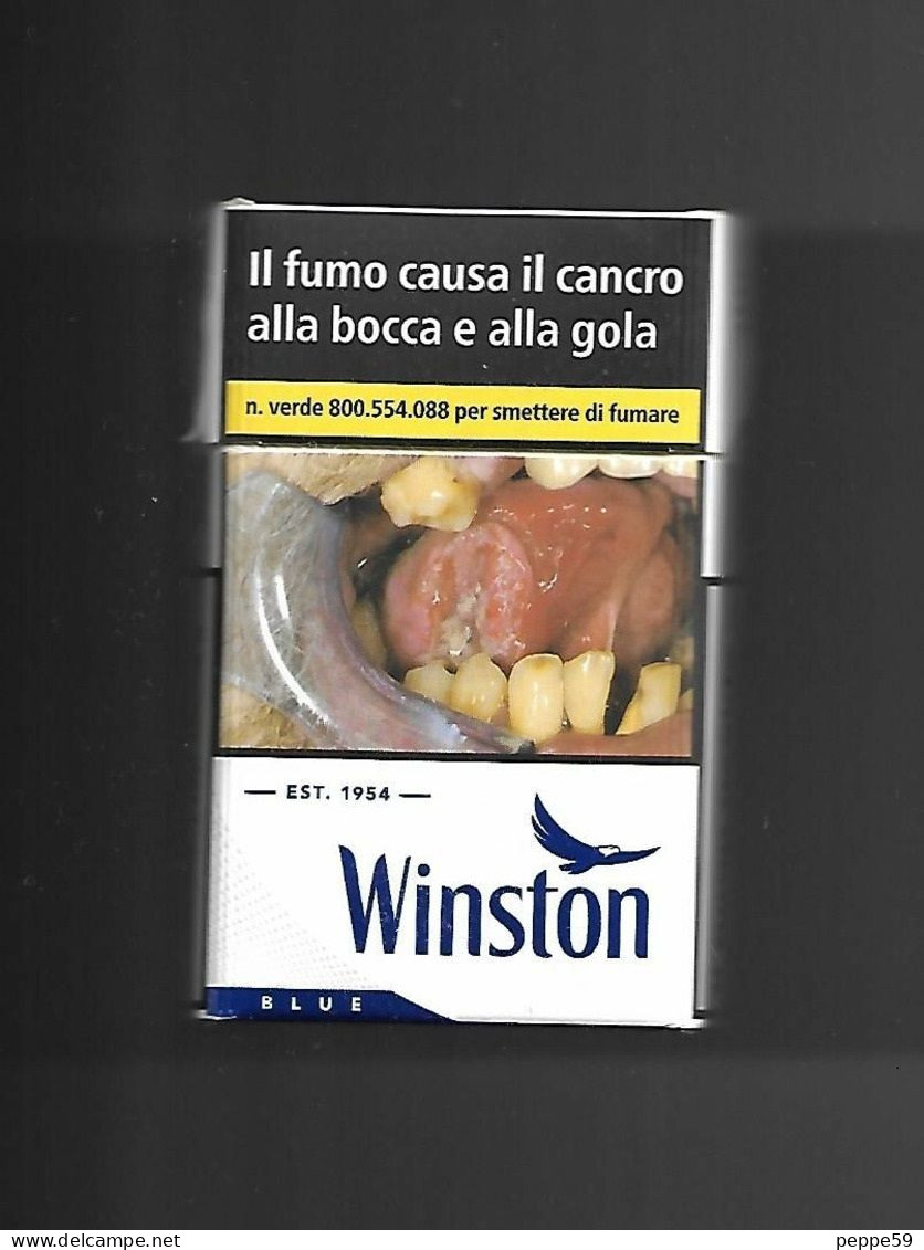 Tabacco Pacchetto Di Sigarette Italia - Winston Blue 5 Da 20 Pezzi N.2 ( Vuoto ) - Sigarettenkokers (leeg)