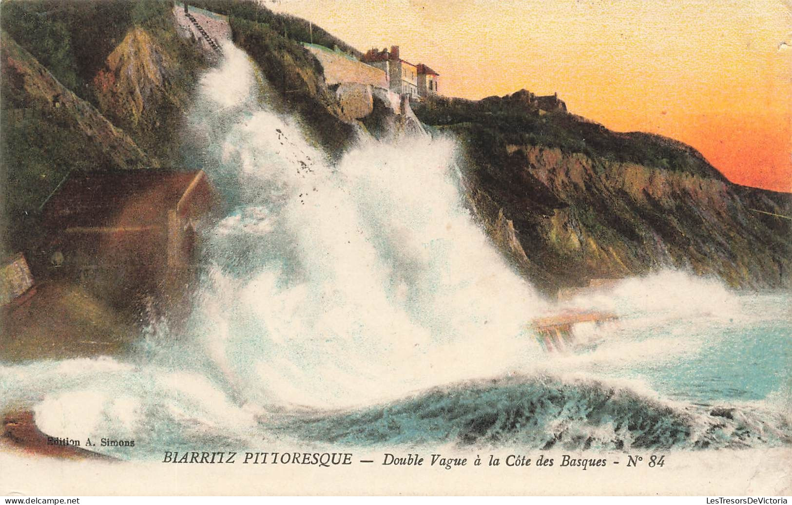 FRANCE - Biarritz Pittoresque - Double Vague à La Côte Des Basques - Carte Postale Ancienne - Biarritz