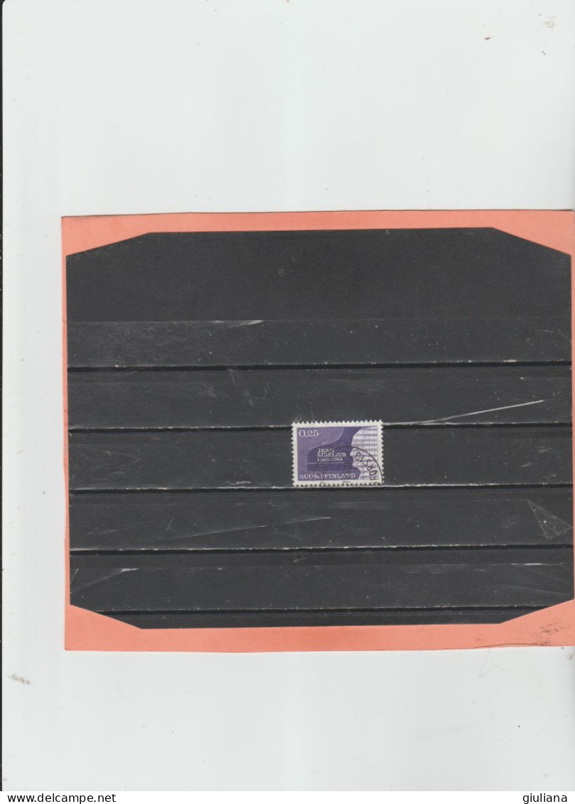 Finlandia 1965 - (UN) 575 Used "Centenario Nascita Di Jean Sibelius, Compositore" - 25p Violetto - Used Stamps