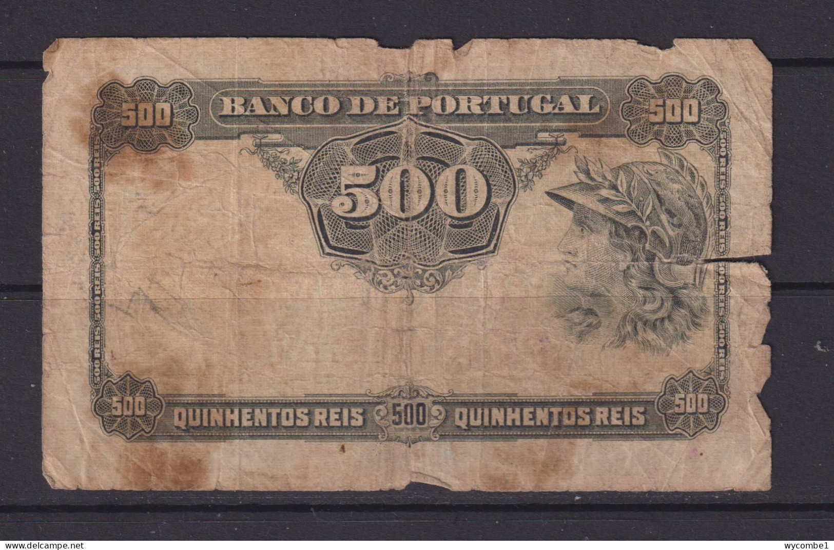 PORTUGAL -  1904 500 Reis Circulated Banknote - Portogallo