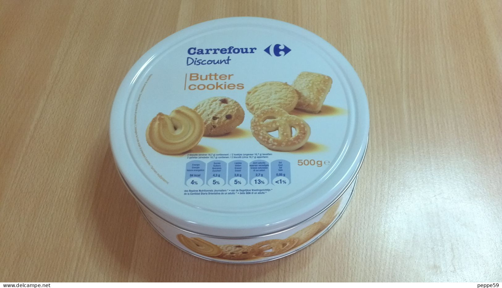 Scatola In Metallo - Biscotti Carrefour - Butter Cookies  ( Vuota ) - Cajas/Cofres