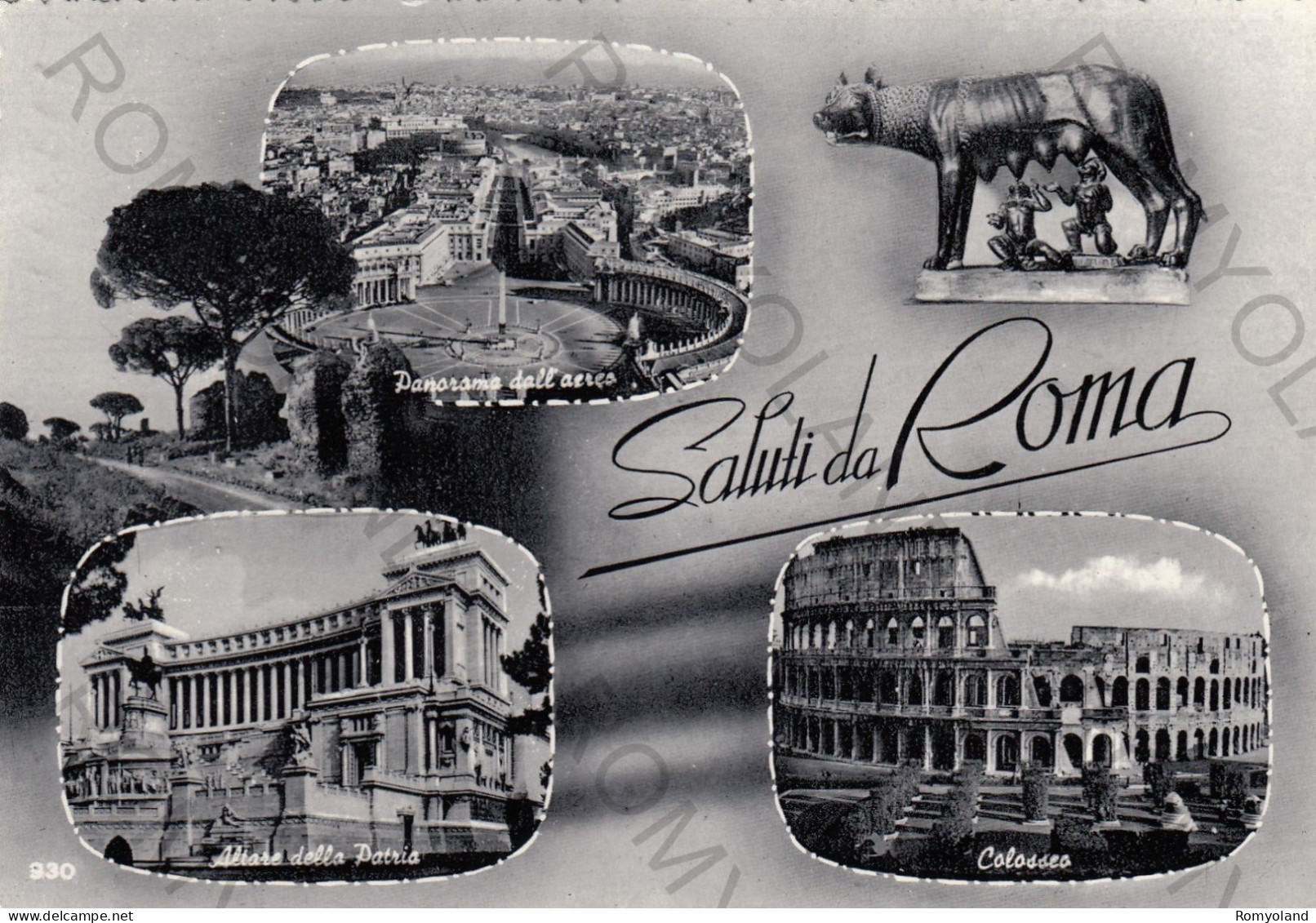 CARTOLINA  B7 ROMA,LAZIO-SALUTI DA ROMA-ALTARE DELLA PATRIA-COLOSSEO-PANORAMA DALL'AEREO-STORIA,CULTURA,VIAGGIATA 1965 - Coliseo