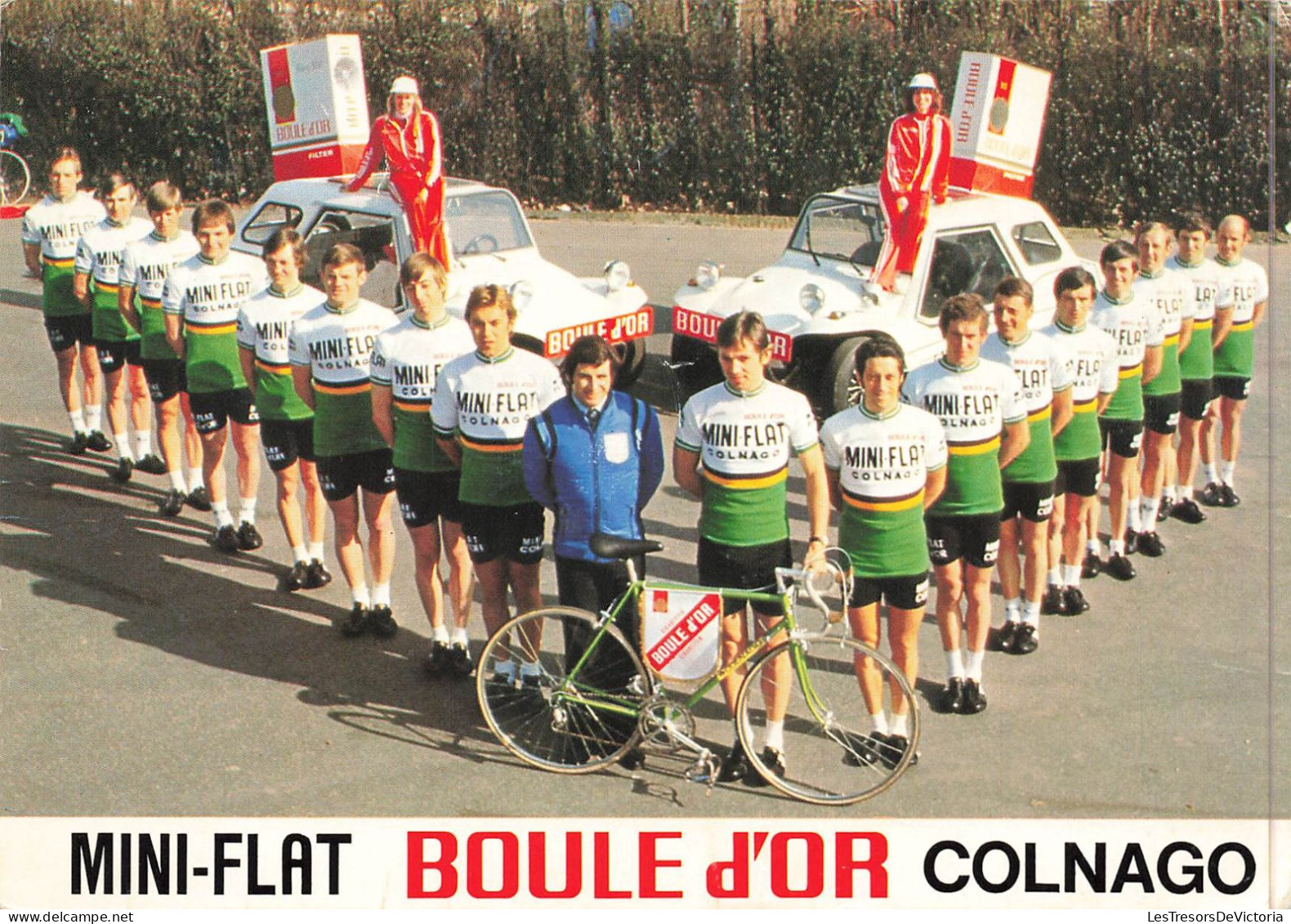 CELEBRITES - Sportifs - Cycliste - Mini Flat Boule D'or Colnago - équipe De Cycliste Boule D'or Colgnago - Carte Postale - Personalità Sportive