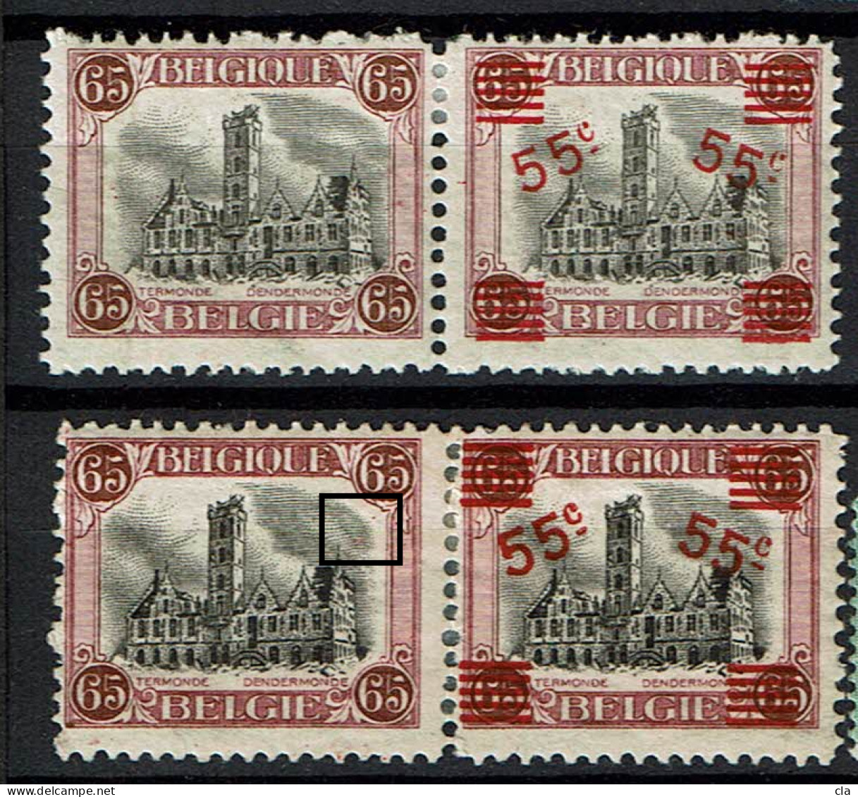 188A  *  X 2  Nuances Tbres Et Surcharges Et Points Rouges - 1901-1930