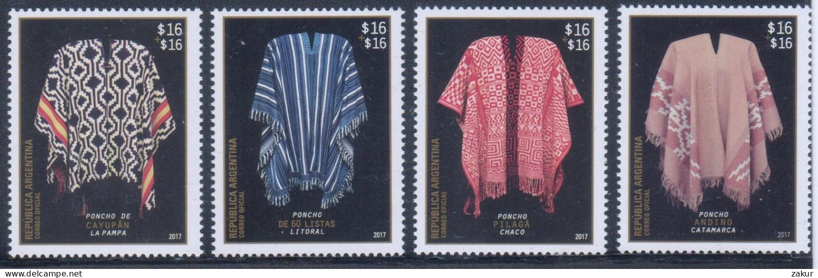 Argentina 2017 - Serie Filatelia Argentina - Ponchos - Unused Stamps
