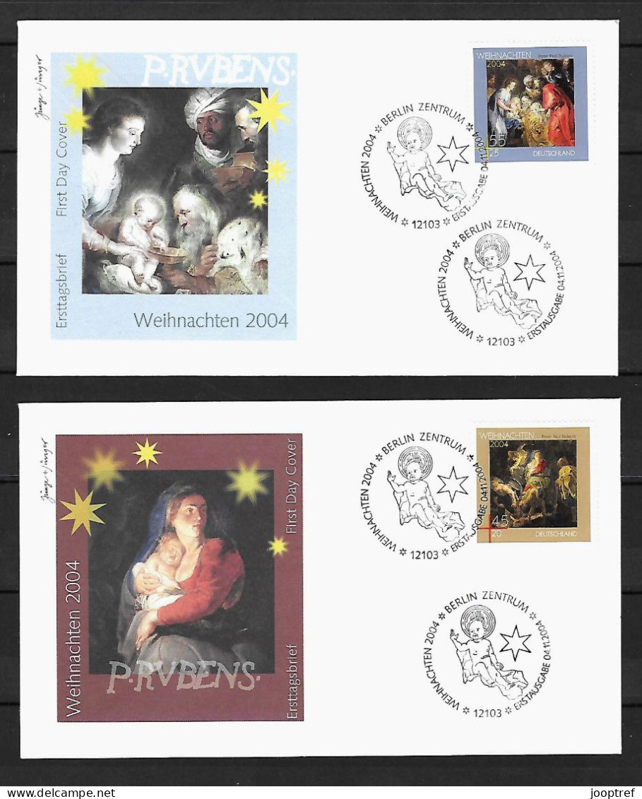 2004 Joint/Commune Germany And Belgium, SET OF 2 FDC'S GERMANY: Christmas - Emissions Communes