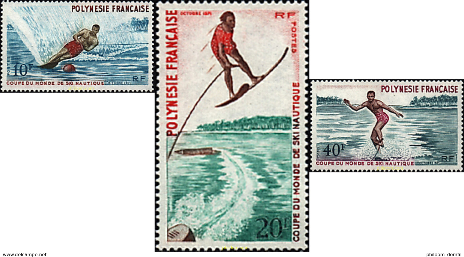 43515 MNH POLINESIA FRANCESA 1971 COPA DEL MUNDO DE ESQUI NAUTICO - Unused Stamps