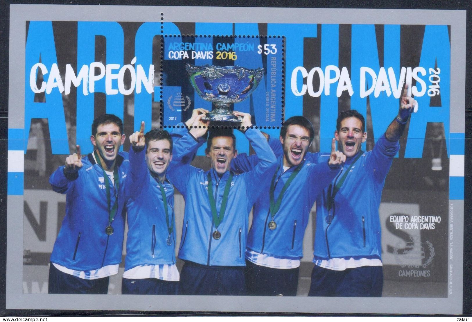 Argentina 2017 - HB Argentina Campeón De La Copa Davis 2016 - Tenis - Ongebruikt