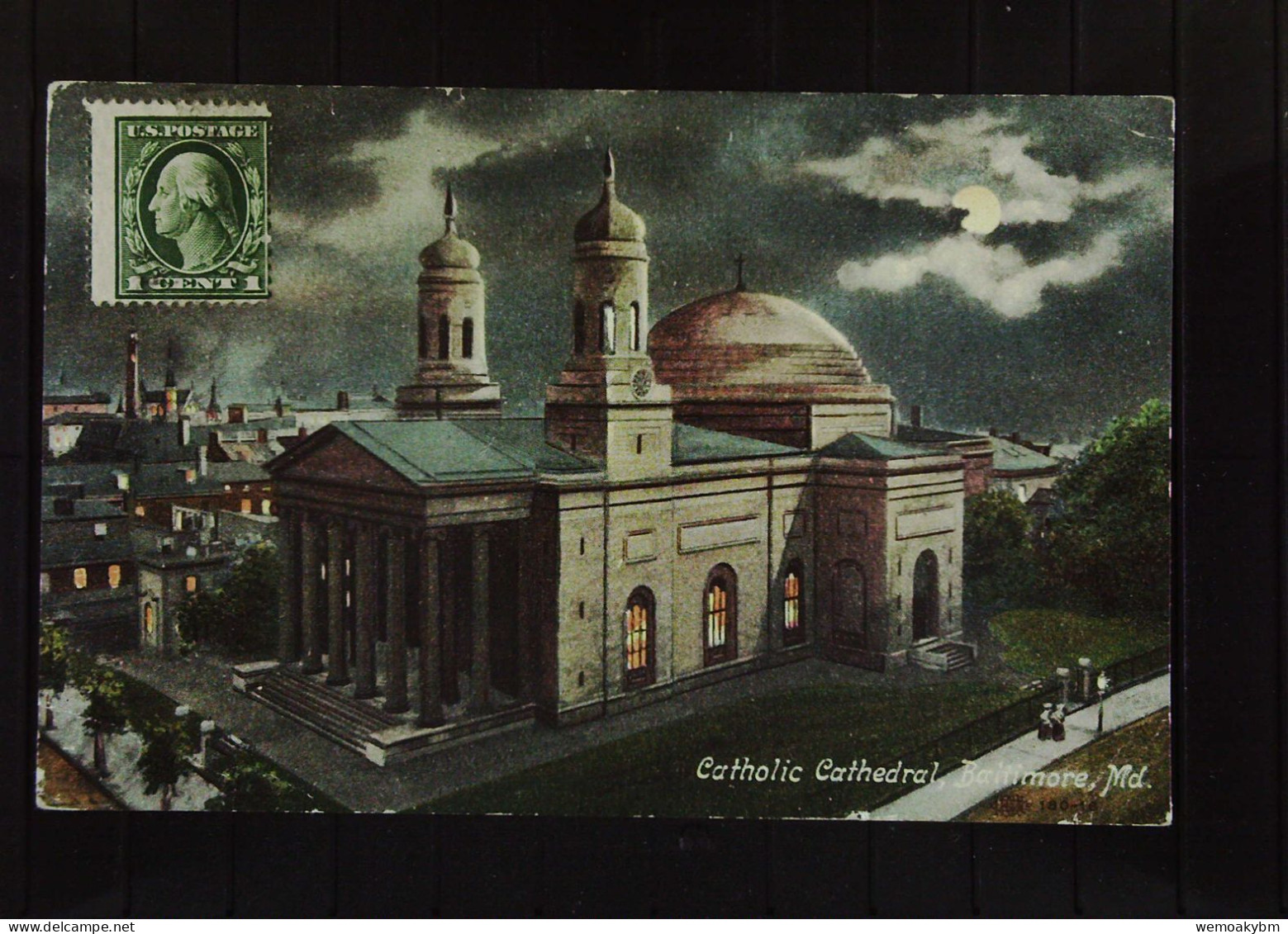 USA Ansichtskarte Von Baltimore Mit Catholic Cathedral Vom 27. Nov.1913 Mit 1 C (2) MeF - Baltimore