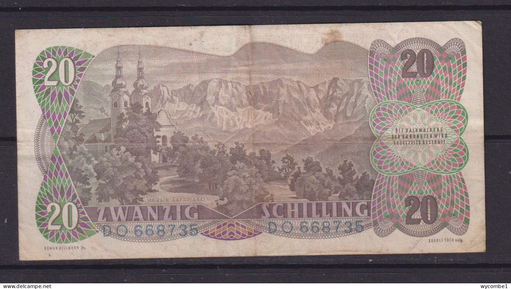 AUSTRIA -  1956 20 Schillings Circulated Banknote - Oesterreich