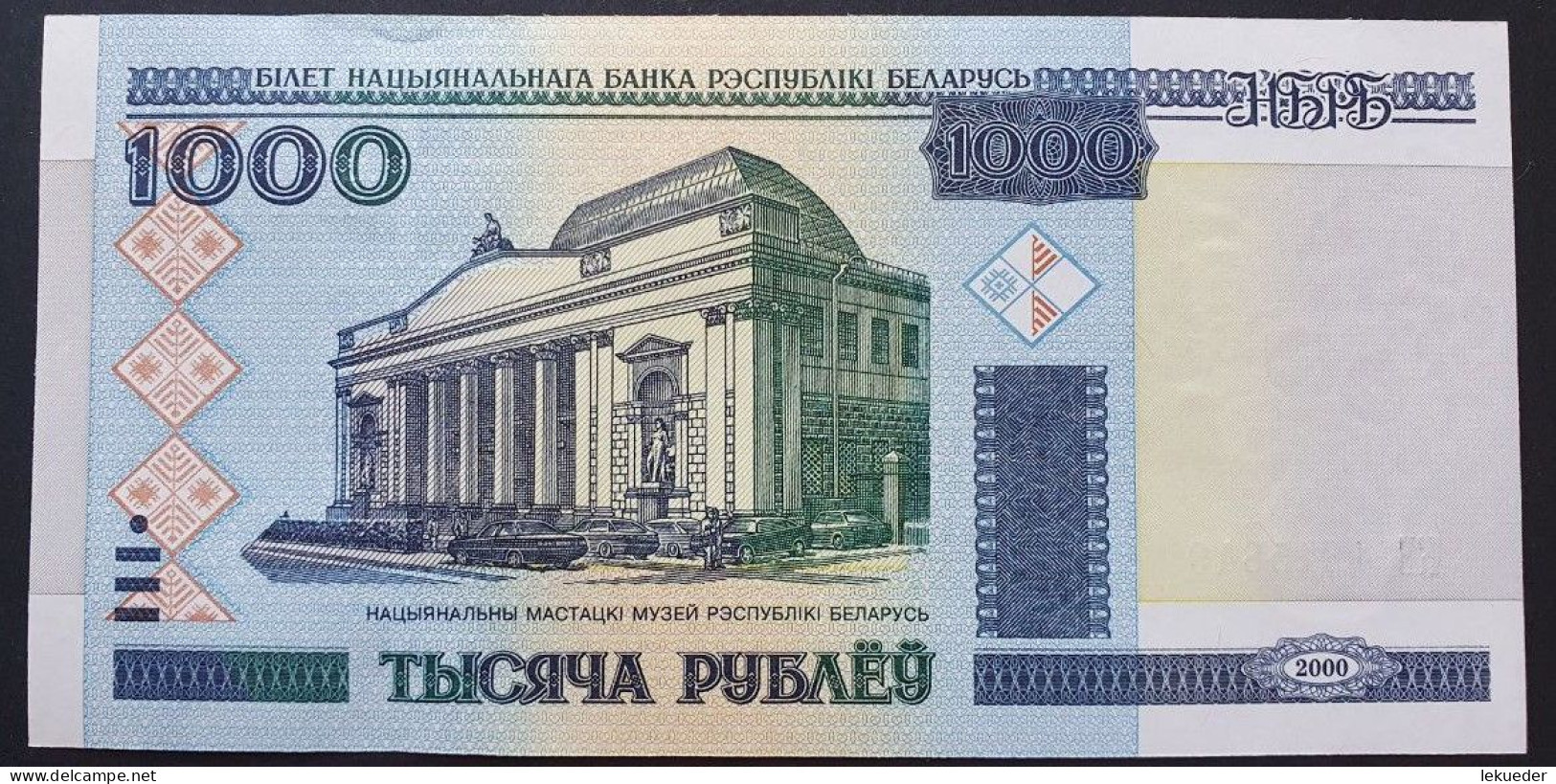 Billete De Banco De BIELORRUSIA - 1000 Rubles, 2000  Sin Cursar - Wit-Rusland