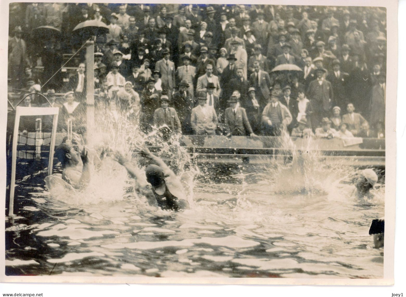 Photo Meurisse Années 1930,Water Polo à La Piscine Des Tourelles France Belgique, Format 13/18 - Sport