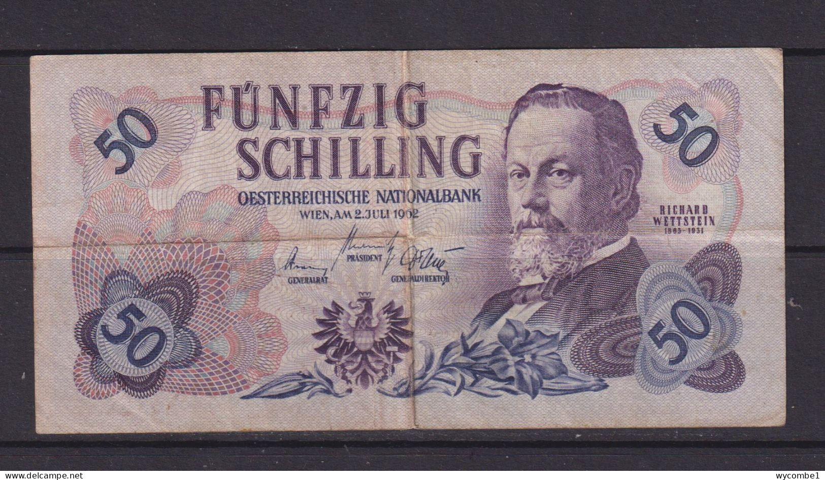 AUSTRIA -  1962 50 Schillings Circulated Banknote - Oesterreich