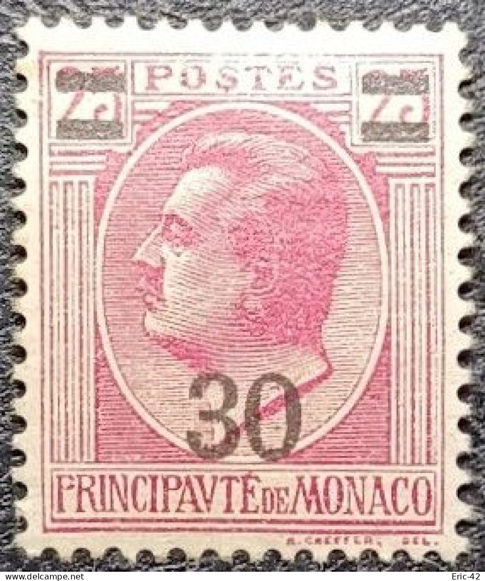 MONACO. Y&T N°104. Prince Louis II. Surchargé. Neuf** - Gebraucht