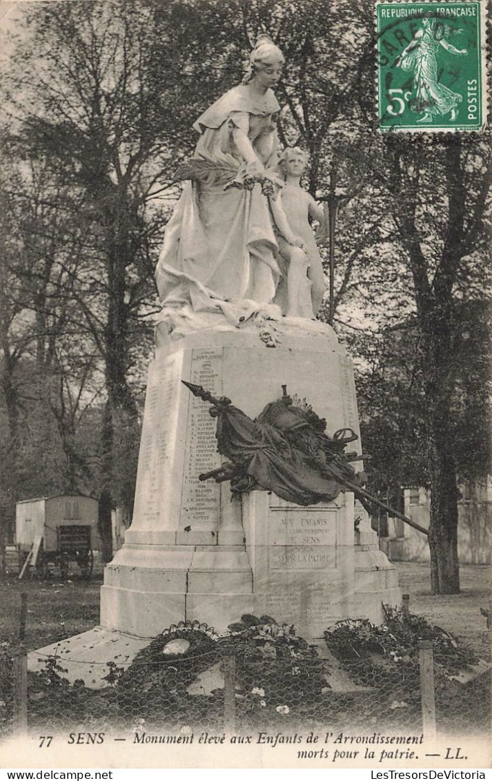 FRANCE - Sens - Monument élevé Aux Enfants De L'arrondissement Mort Pour La Patrie - Carte Postale Ancienne - Sens