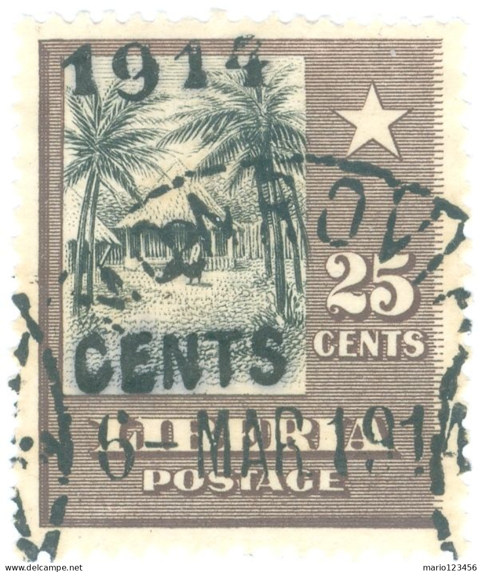 LIBERIA, PAESAGGI, LANDSCAPE, 1914, FRANCOBOLLI USATI Mi:LR 122, Scott:LR 131, Yt:LR 113B - Liberia