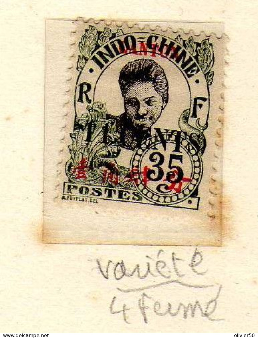 Canton - 1919 -  14 C. Sur 30 C. - - Variete 4 Ferme - Neuf* - MLH - Unused Stamps