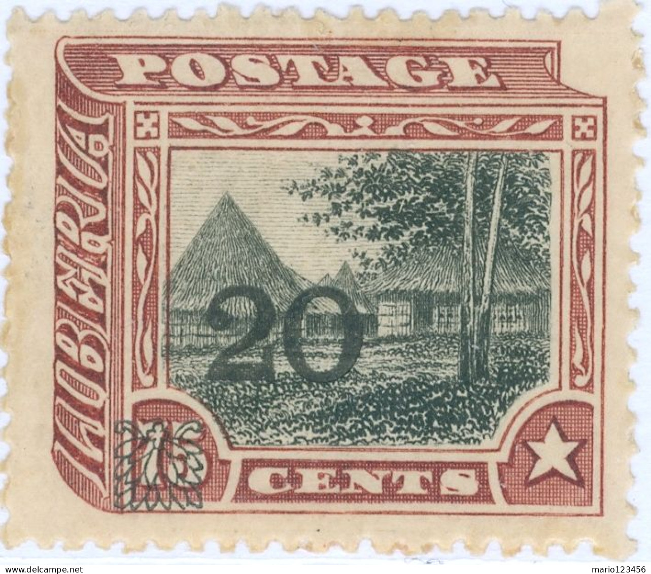 LIBERIA, PAESAGGI, LANDSCAPE, 1916, FRANCOBOLLI NUOVI (MLH*) Mi:LR 136, Scott:LR 144, Yt:LR 123 - Liberia