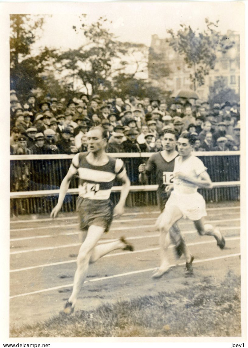 Photo Meurisse Années 1930,Jules Ladoumègue Bat Le Record Du Monde Des 1500 Mètres Au Stade Jean Bouin, Format 13/18 - Sport