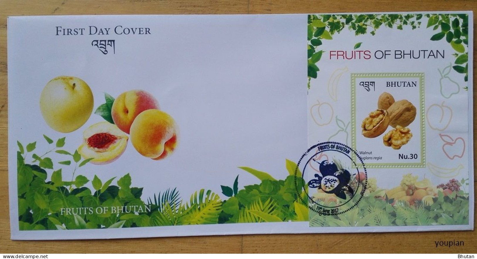 Bhutan 2017, Fruits Of Bhutan - FDC - Bhoutan