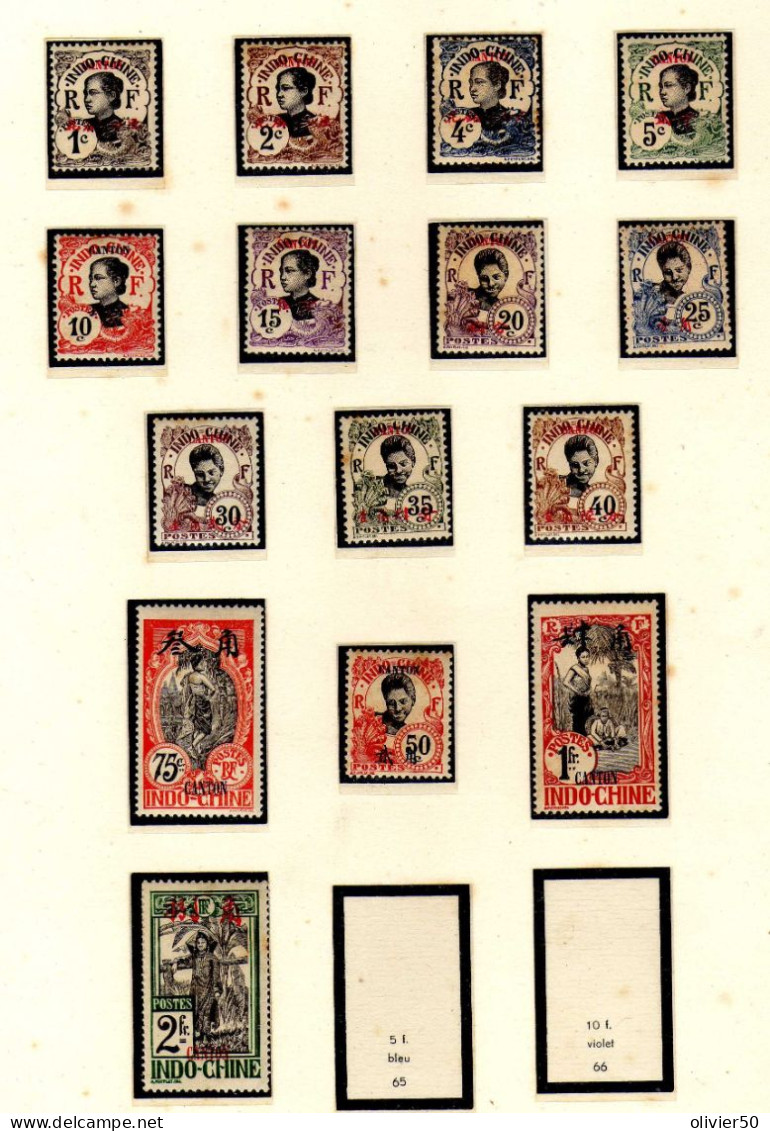 Canton - 1908 -  Timbres D'Indochine Surcharges - Neufs*/sg - Ongebruikt