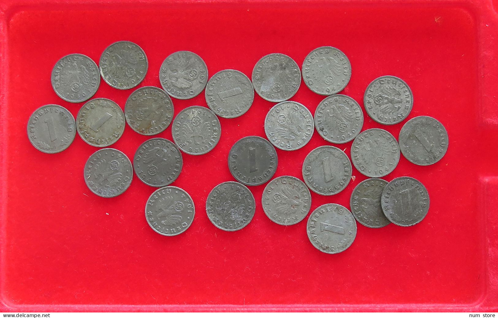 COLLECTION LOT THIRD REICH 1 REICHSPFENNIG 25PC 45G #xx40 0819 - Colecciones Completas Y Lotes