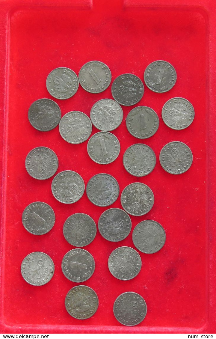 COLLECTION LOT THIRD REICH 1 REICHSPFENNIG 25PC 45G #xx40 0822 - Colecciones Completas Y Lotes