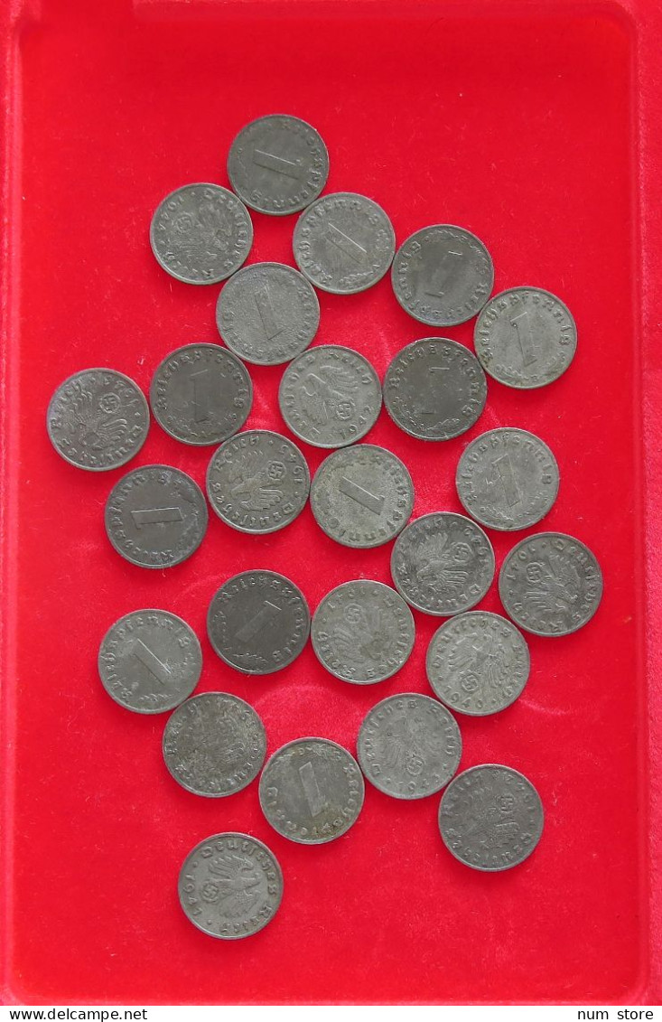 COLLECTION LOT THIRD REICH 1 REICHSPFENNIG 25PC 45G #xx40 0817 - Colecciones Completas Y Lotes