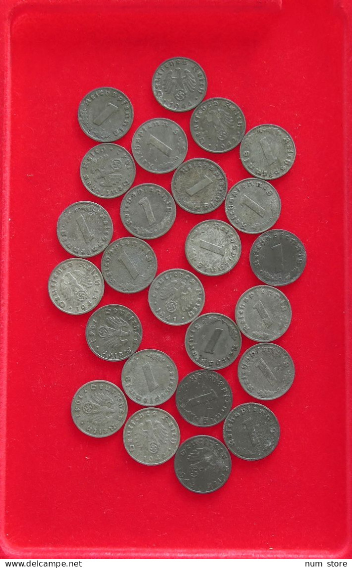 COLLECTION LOT THIRD REICH 1 REICHSPFENNIG 25PC 45G #xx40 0800 - Colecciones Completas Y Lotes