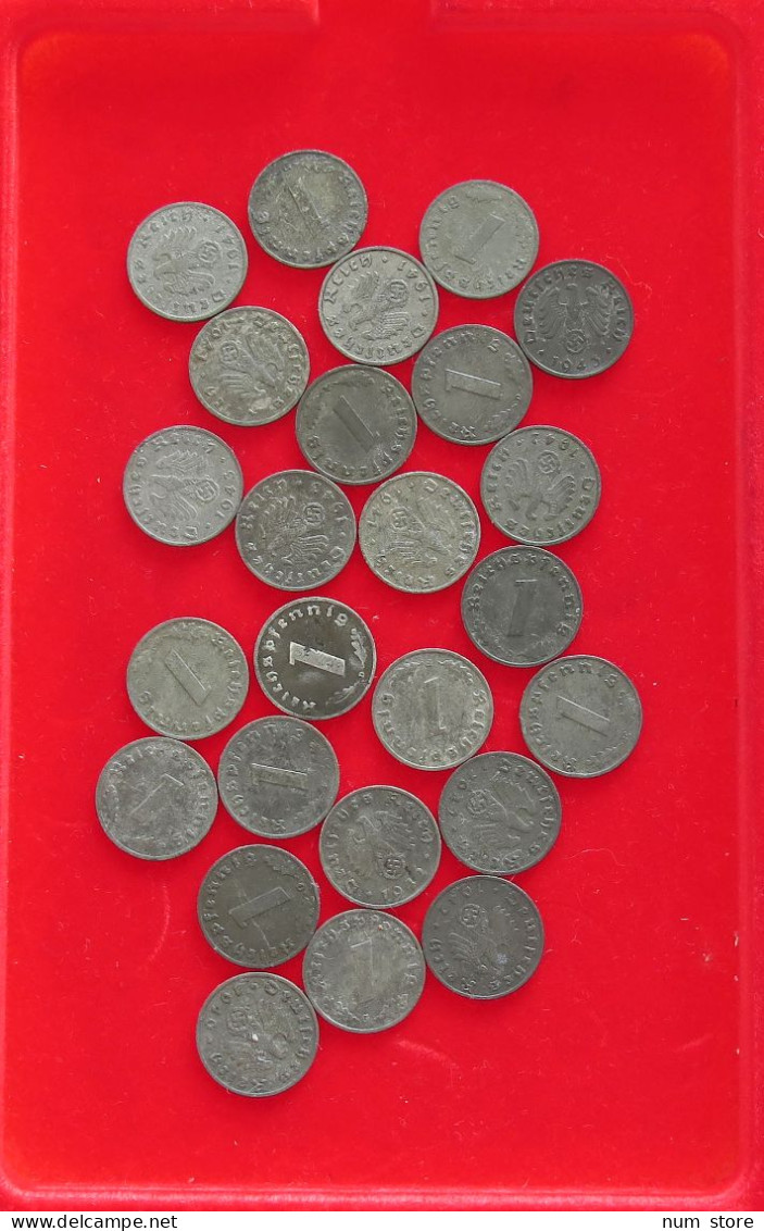 COLLECTION LOT THIRD REICH 1 REICHSPFENNIG 25PC 45G #xx40 0813 - Colecciones Completas Y Lotes