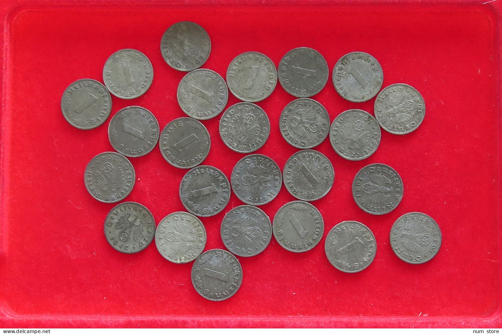 COLLECTION LOT THIRD REICH 1 REICHSPFENNIG 25PC 45G #xx40 0811 - Colecciones Completas Y Lotes