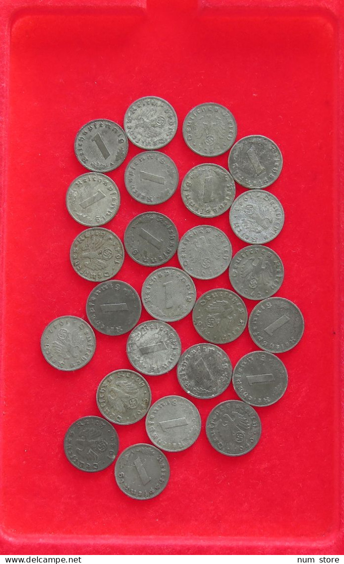 COLLECTION LOT THIRD REICH 1 REICHSPFENNIG 25PC 45G #xx40 0804 - Colecciones