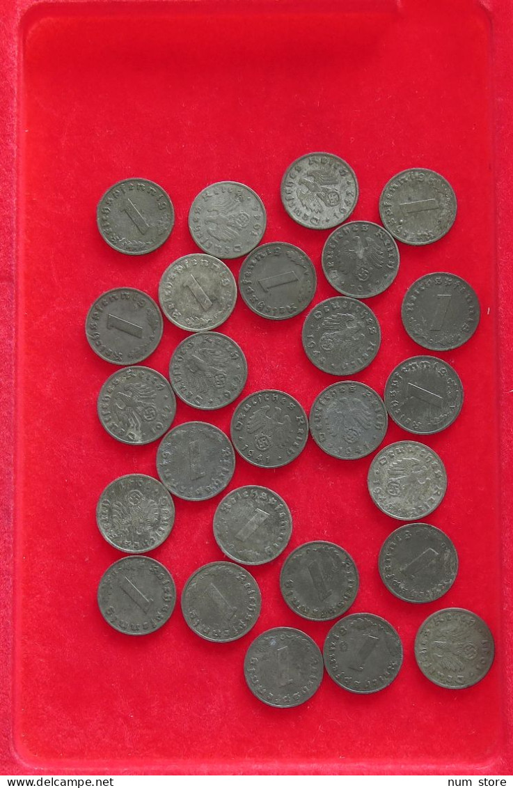 COLLECTION LOT THIRD REICH 1 REICHSPFENNIG 25PC 45G #xx40 0806 - Colecciones Completas Y Lotes