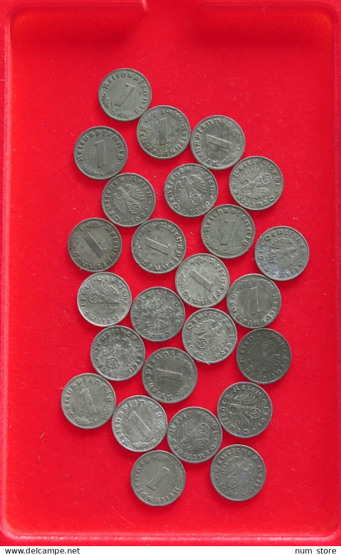 COLLECTION LOT THIRD REICH 1 REICHSPFENNIG 25PC 45G #xx40 0801 - Colecciones Completas Y Lotes