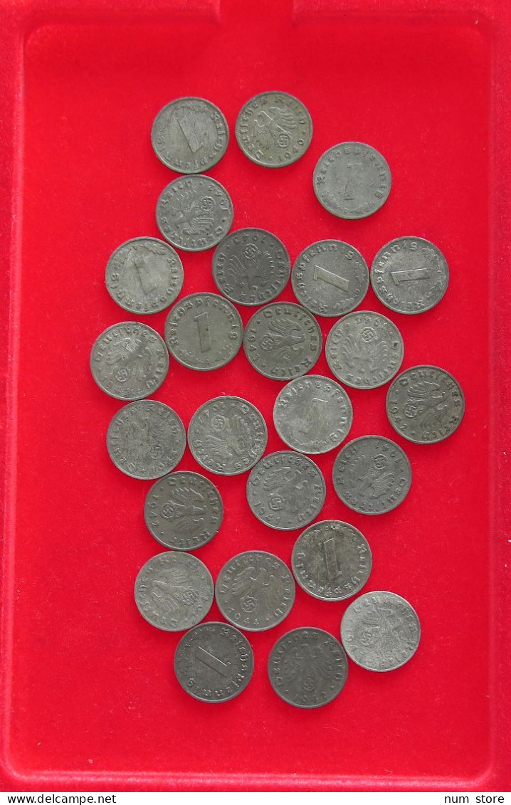 COLLECTION LOT THIRD REICH 1 REICHSPFENNIG 25PC 45G #xx40 0798 - Colecciones Completas Y Lotes