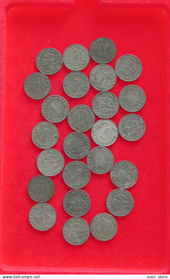 COLLECTION LOT THIRD REICH 1 REICHSPFENNIG 25PC 45G #xx40 0795 - Colecciones Completas Y Lotes