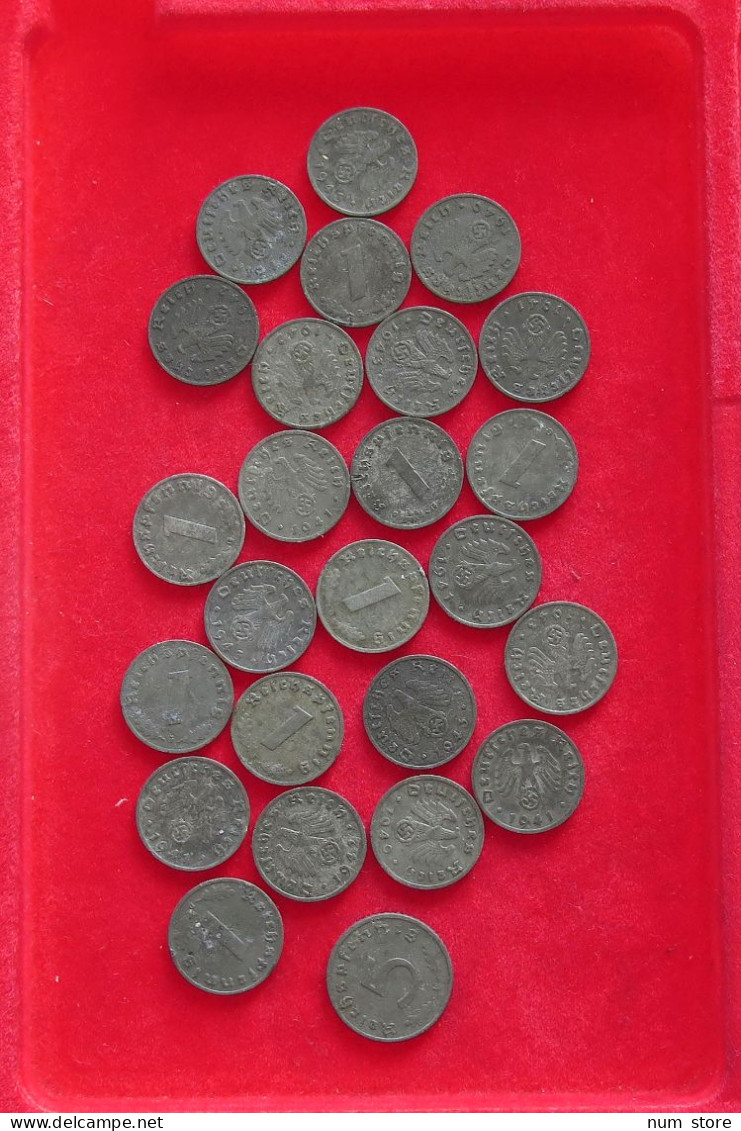 COLLECTION LOT THIRD REICH 1 REICHSPFENNIG 25PC 45G #xx40 0796 - Colecciones Completas Y Lotes